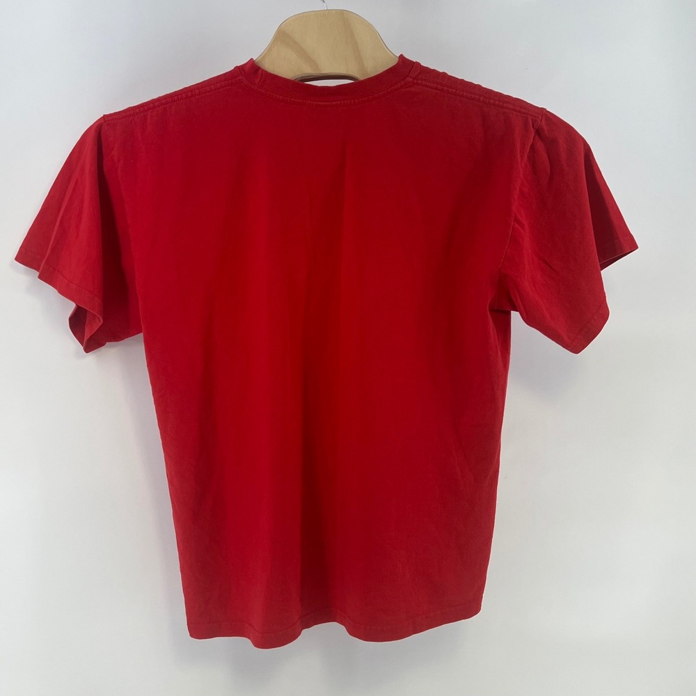 Nike‎ Futura Logo Graphic T-Shirt Mens Large Red Silver Swoosh Silver Tag Y2K - Picture 3 of 8